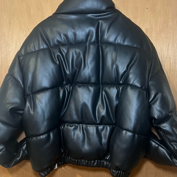 Zara Faux Leather Puffer Coat - Picture 6 of 8